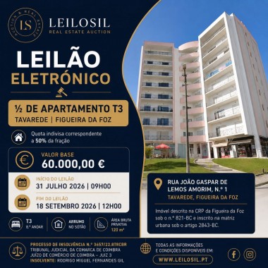 1/2 Apartamento T3 | Figueira da Foz