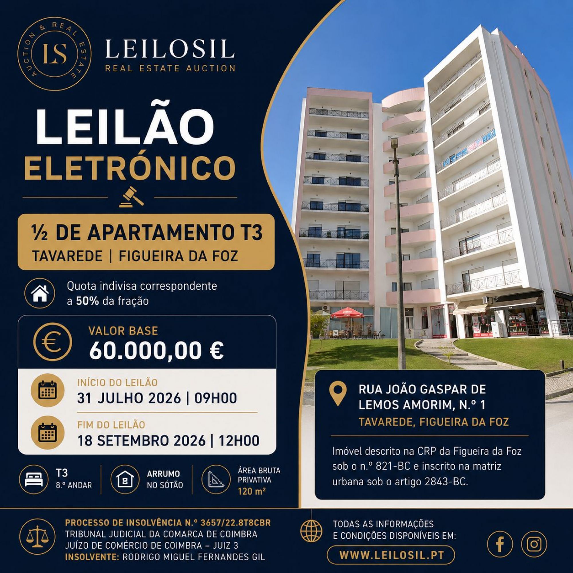 Fotografia de imóvel: 1/2 Apartamento T3 | Figueira da Foz